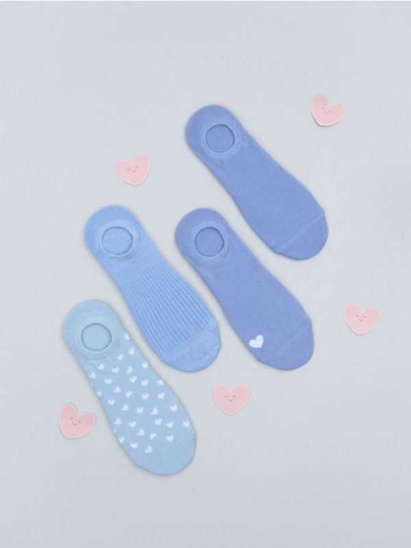 Sinsay Sinsay - Komplet 4 parov stopalk - bledo modra