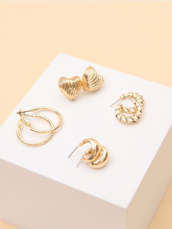 Sinsay Sinsay - Komplet 4 parov uhanov - zlata