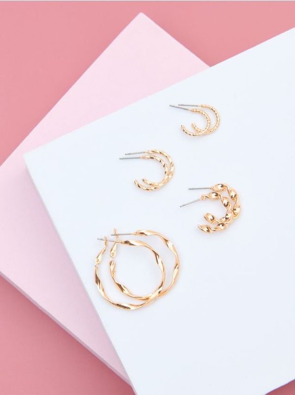 Sinsay Sinsay - Komplet 4 parov uhanov - zlata