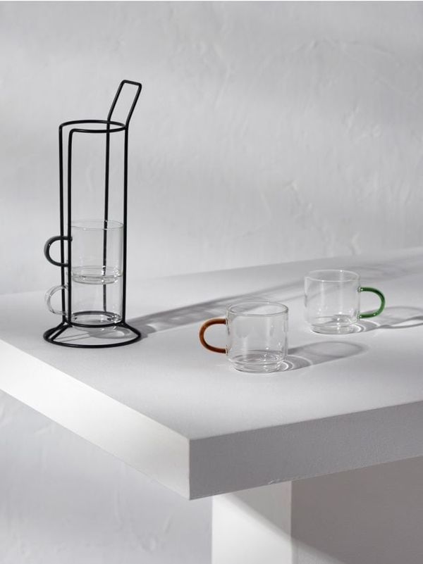 Sinsay Sinsay - Komplet 4 skodelic na stojalu - večbarvna