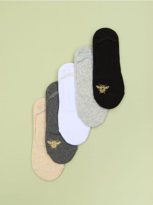 Sinsay Sinsay - Komplet 5 parov kratkih nogavic - črna