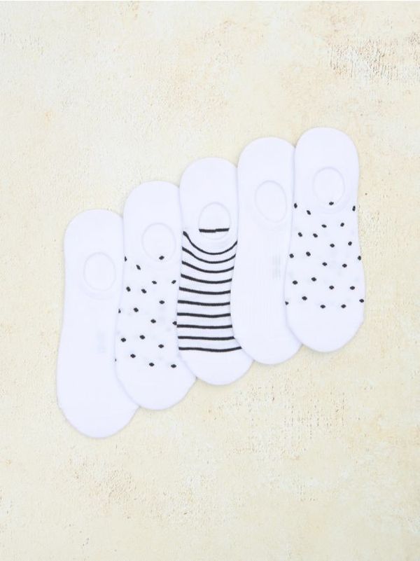 Sinsay Sinsay - Komplet 5 parov nogavic - bela