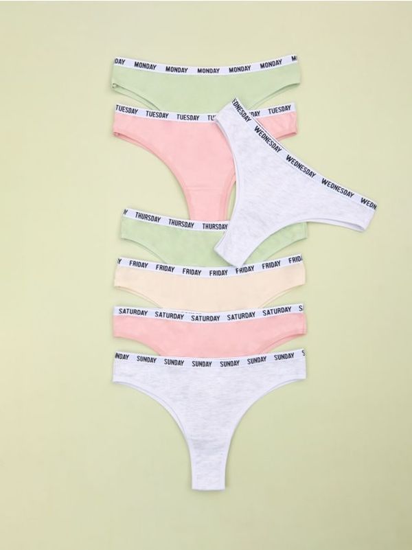 Sinsay Sinsay - Komplet 7 brazilskih spodnjih hlačk - večbarvna