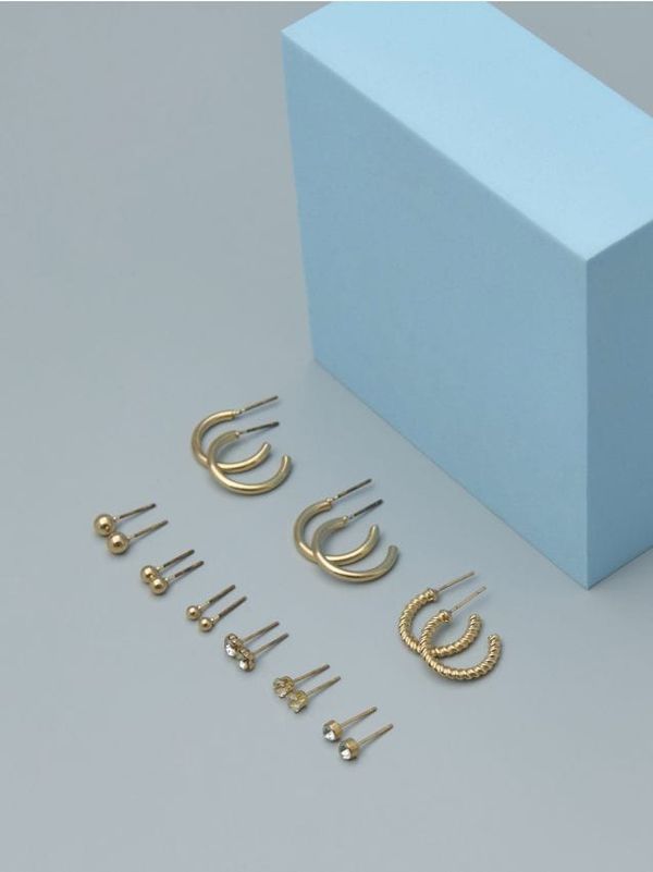 Sinsay Sinsay - Komplet 9 parov uhanov - zlata