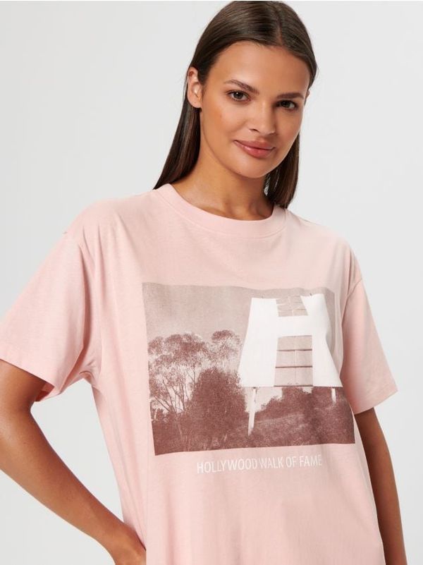 Sinsay Sinsay - Majica s potiskom - roza