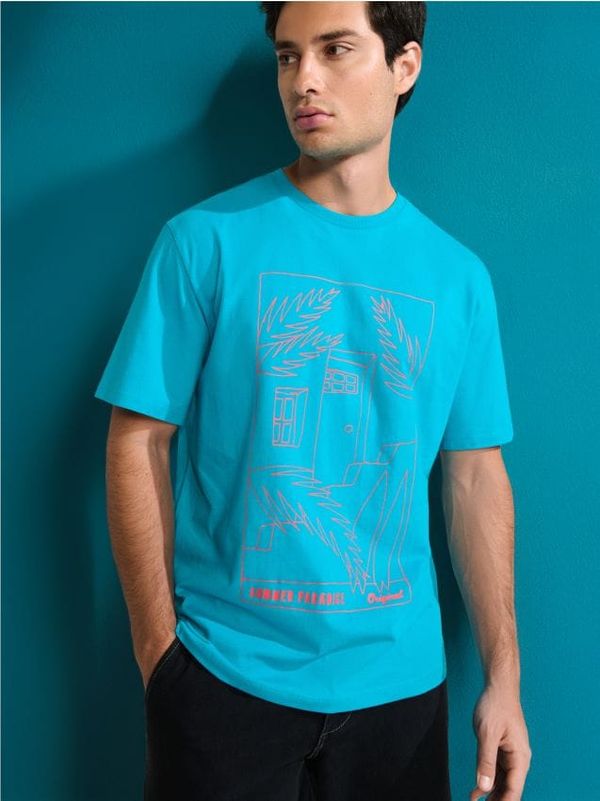 Sinsay Sinsay - Majica - svetlo turkizna