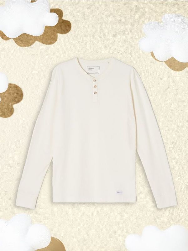 Sinsay Sinsay - Majica z dolgimi rokavi - krema