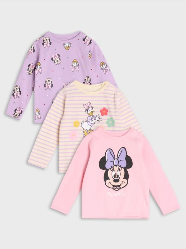 Sinsay Sinsay - Majica z dolgimi rokavi Minnie Mouse 3 pack - krema