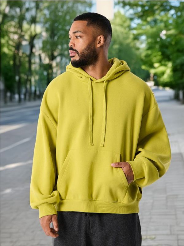 Sinsay Sinsay - Pulover s kapuco - rumeno zelena