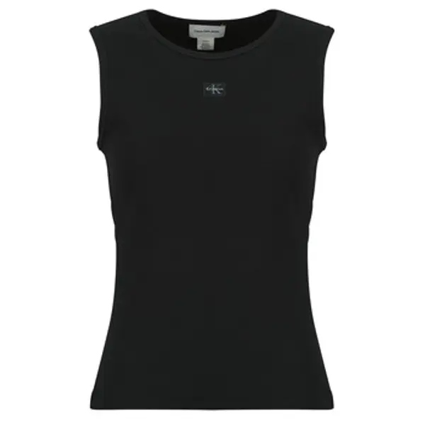 Calvin Klein Jeans Calvin Klein Jeans  Majice brez rokavov SL WOVEN LABEL 2X2 BABY RIB CUTO