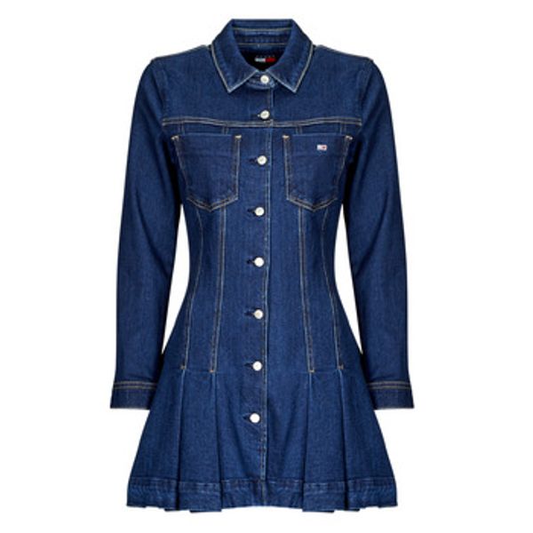 Tommy Jeans Tommy Jeans  Dolge obleke DENIM PLEATED TRUCKER DRESS