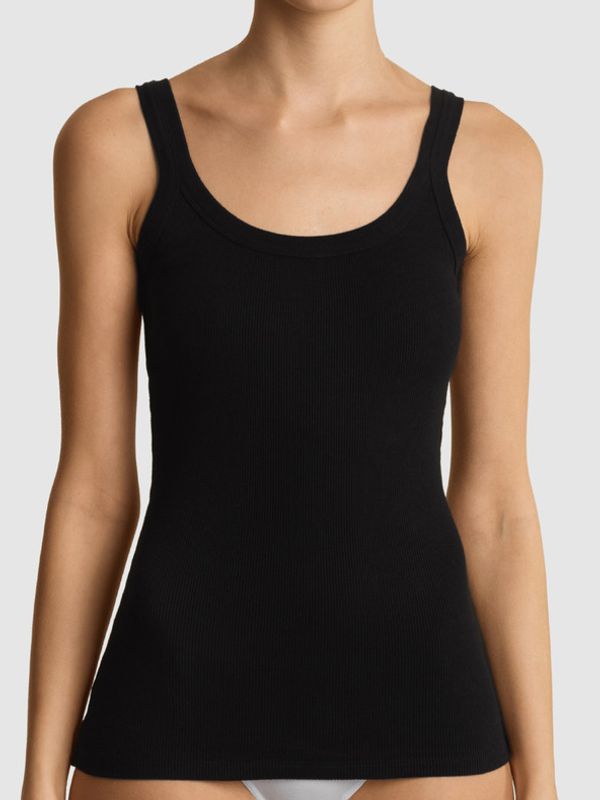 Atlantic Atlantic Majica brez rokavov Črna