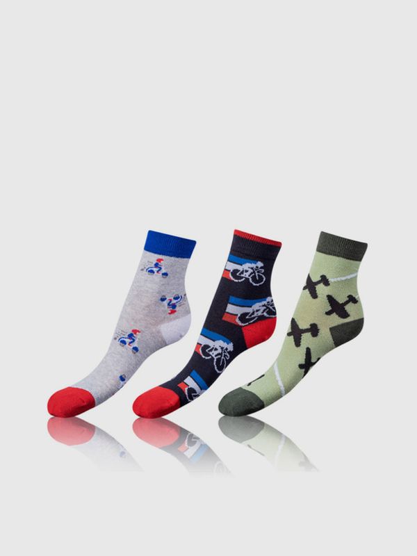 Bellinda Bellinda 3 pari otroških nogavic Zelena