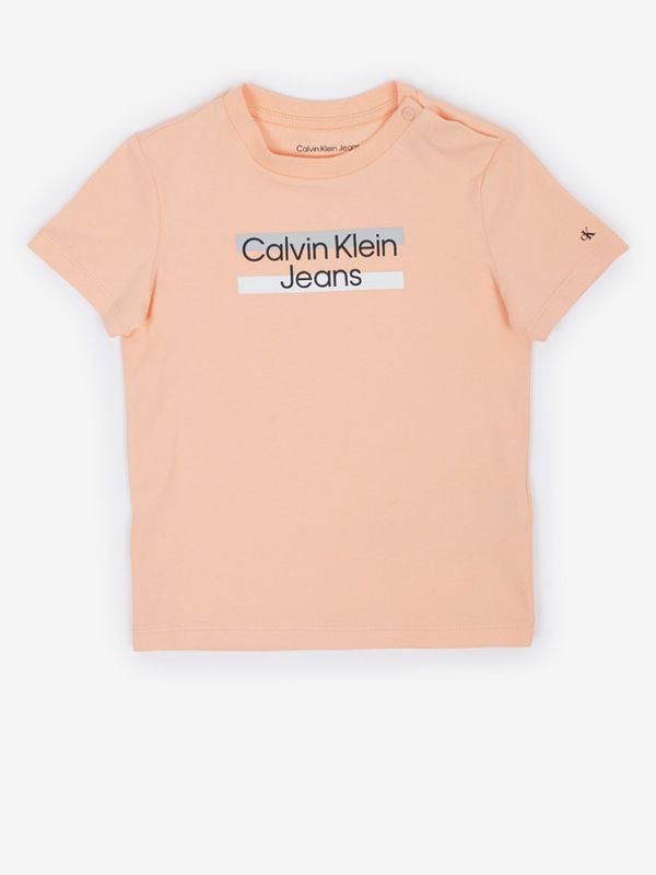 Calvin Klein Jeans Calvin Klein Jeans Majica otroška Oranžna