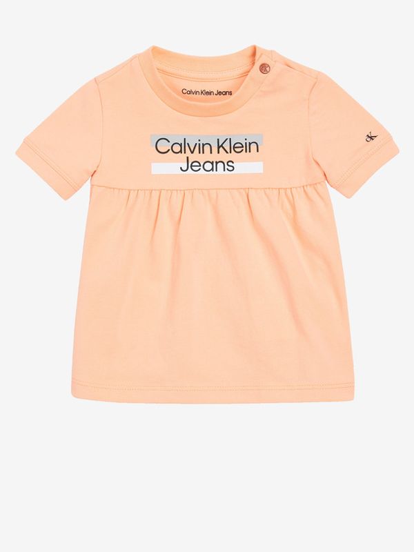 Calvin Klein Jeans Calvin Klein Jeans Otroška obleka Oranžna