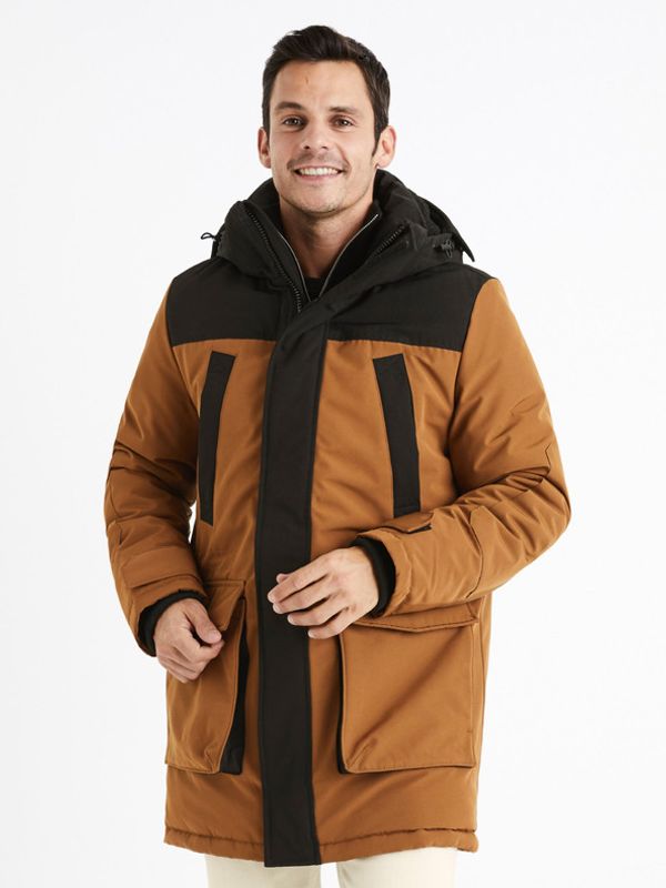 Celio Celio Cubicol Parka Rjava