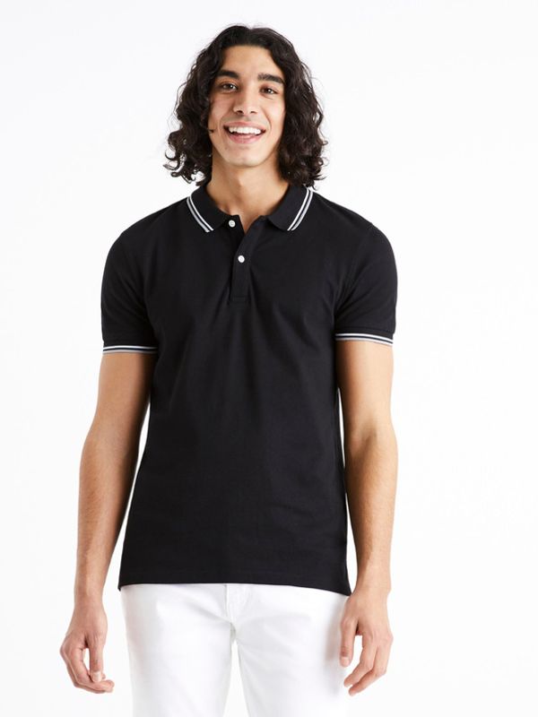 Celio Celio Decolrayeb Polo majica Črna