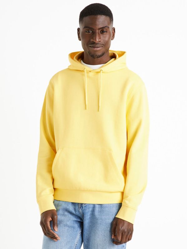 Celio Celio Tehoodie Pulover Rumena