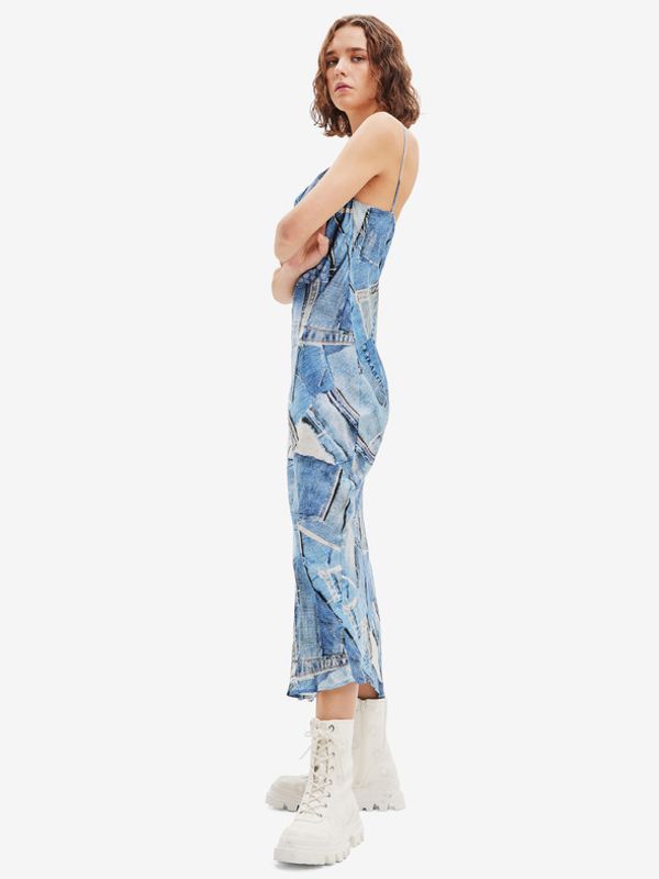 Desigual Desigual Misisipi Obleka Modra