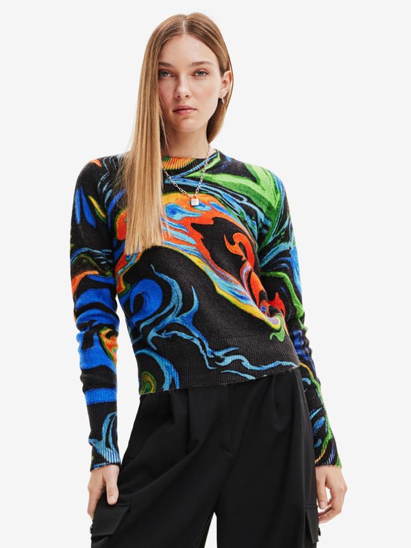 Desigual Desigual Psyque - Lacroix Pulover Črna