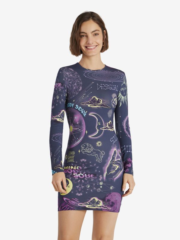 Desigual Desigual Soul Galaxy Obleka Modra Vijolična