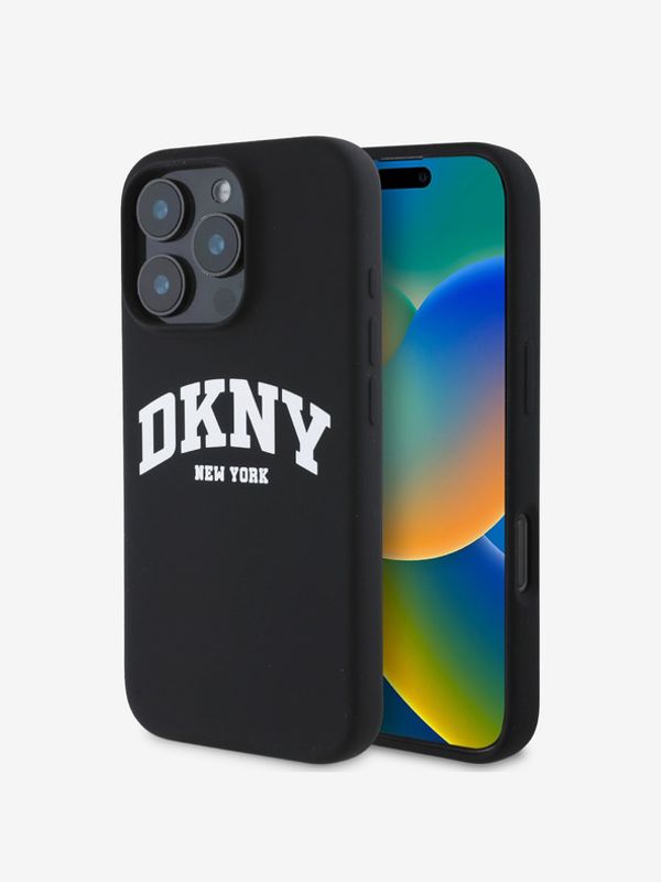 DKNY DKNY Liquid Silicone Arch Logo MagSafe Zadní Kryt pro iPhone 16 Pro Max Black Ovitek za telefon Vijolična