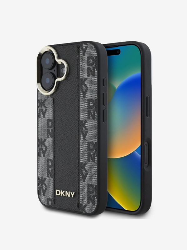 DKNY DKNY PU Leather Checkered Pattern Magsafe iPhone 16 Plus Black Ovitek za telefon Vijolična