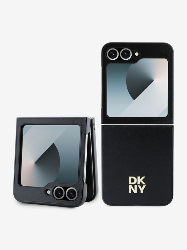 DKNY DKNY PU Leather Stack Logo Zadní Kryt pro Samsung Galaxy Z Flip 6 Black Ovitek za telefon Vijolična