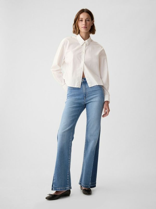 GAP GAP 70s flare High Rise Patched Kavbojke Modra