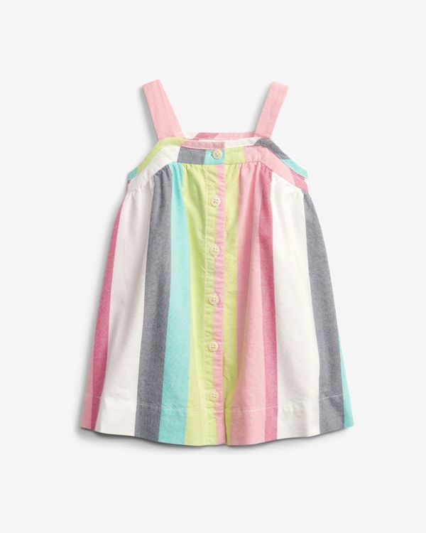 GAP GAP Baby Stripe Button Otroška obleka Večbarvna