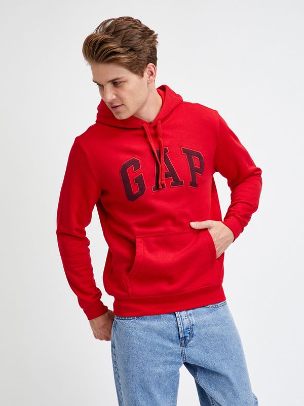 GAP GAP Hoodie Logo Pulover Rdeča
