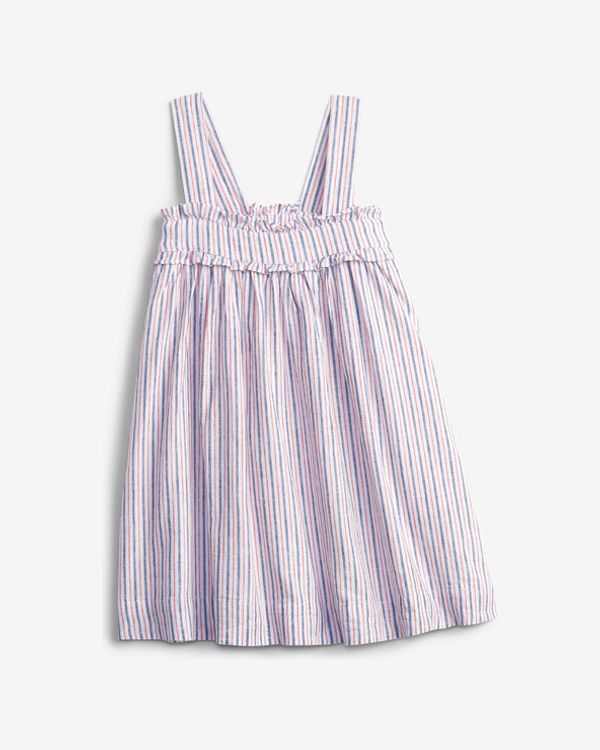 GAP GAP Linen Stripe Otroška obleka Roza