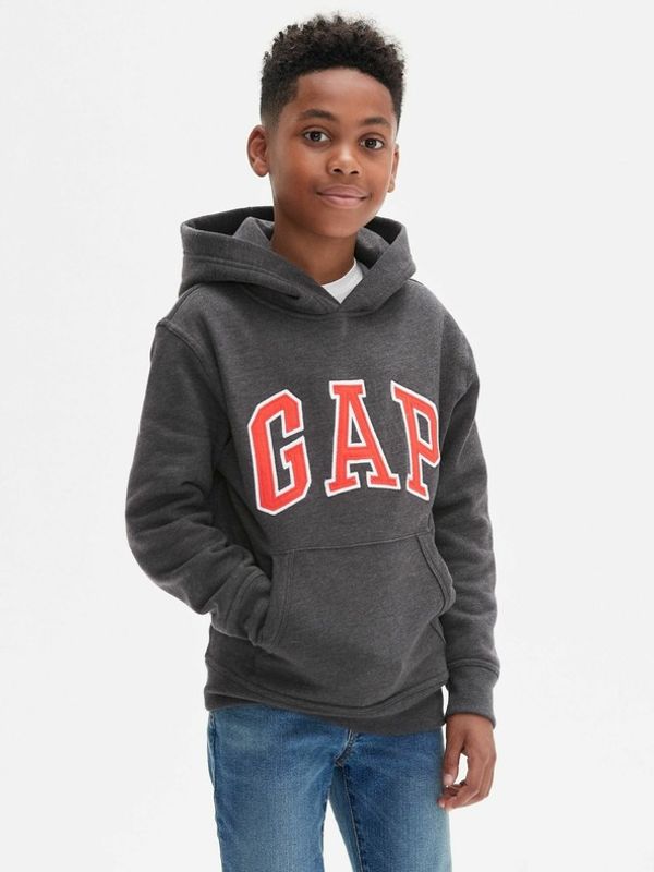 GAP GAP Logo Hoodie Pulover Siva