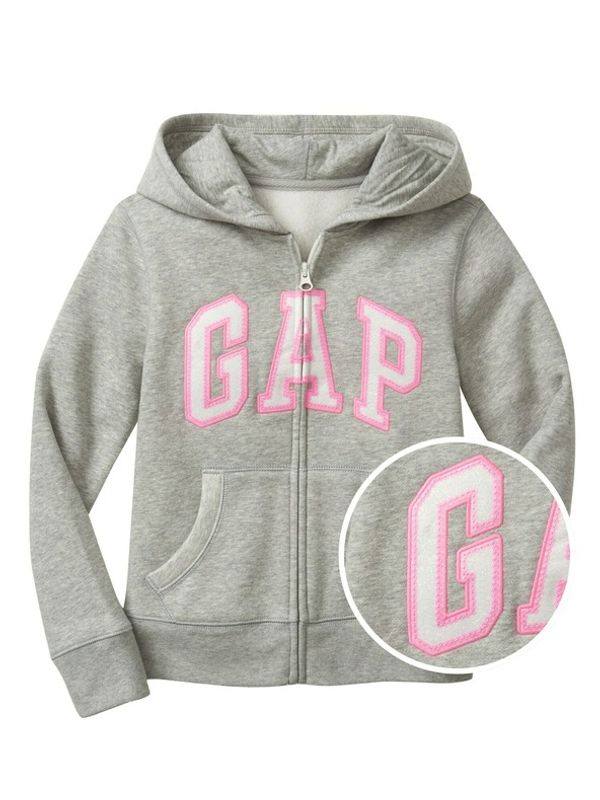 GAP GAP Logo zip hoodie Pulover Siva