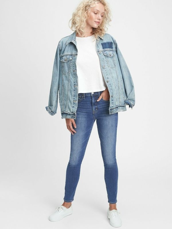 GAP GAP Skinny Kavbojke Modra