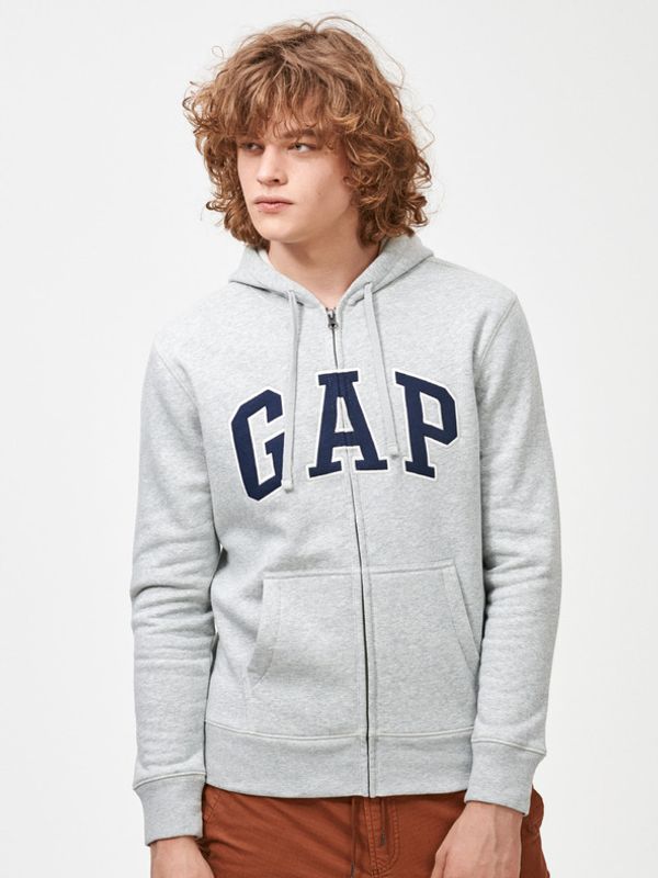 GAP GAP Zip Logo Pulover Siva