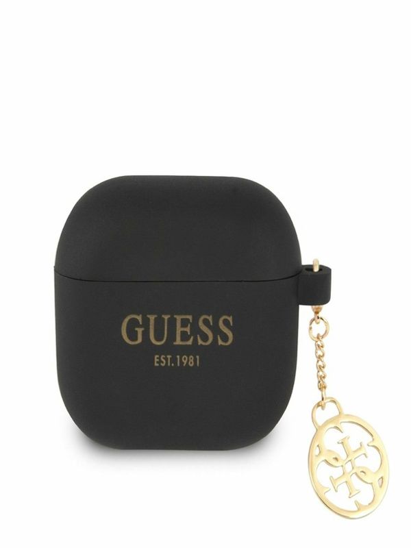 Guess Guess 4G Charm Silikonové AirPods 3 Black Ovitek Vijolična