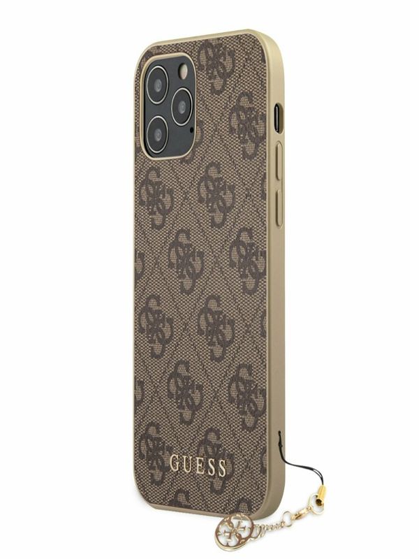 Guess Guess 4G Charm Zadní Kryt pro iPhone 12 Pro Max 6.7 Brown Ovitek za telefon Vijolična