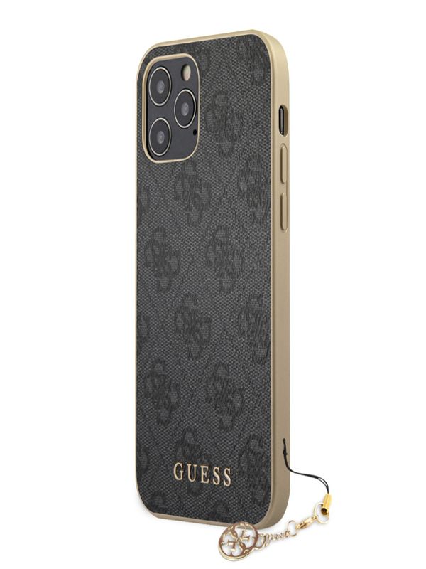 Guess Guess 4G Charm Zadní Kryt pro iPhone 12/12 Pro 6.1 Grey Ovitek za telefon Vijolična