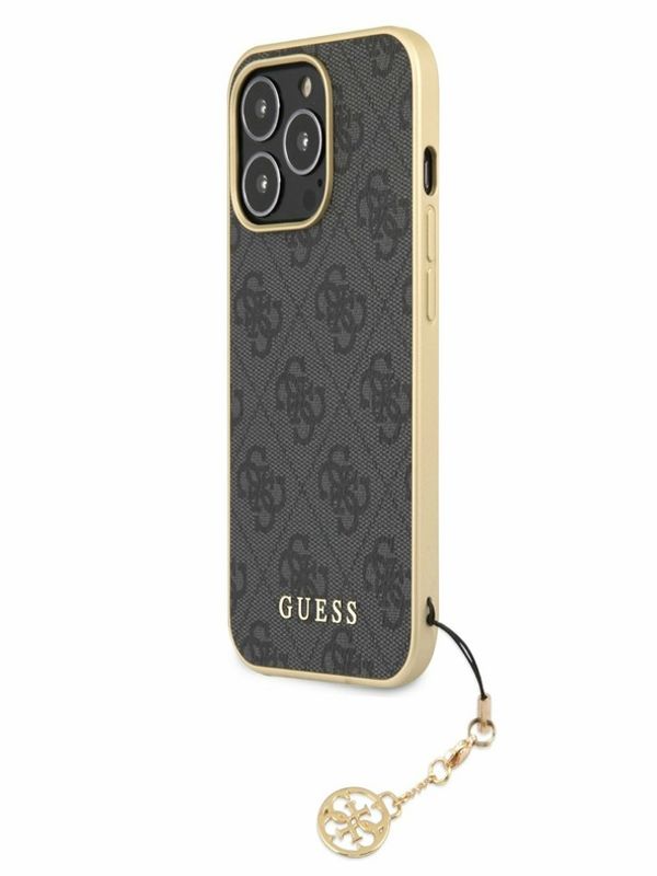 Guess Guess 4G Charm Zadní Kryt pro iPhone 13 Pro Max Grey Ovitek za telefon Vijolična