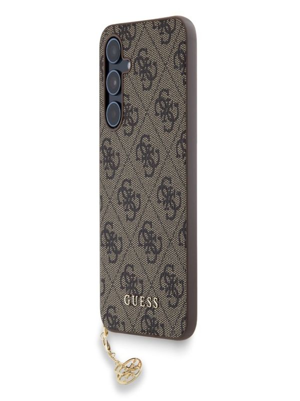 Guess Guess 4G Charm Zadní Kryt pro Samsung Galaxy A55 Brown Ovitek za telefon Vijolična