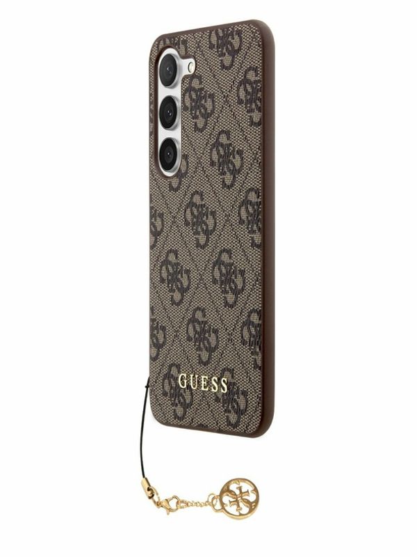 Guess Guess 4G Charm Zadní Kryt pro Samsung Galaxy S23 Brown Ovitek za telefon Vijolična