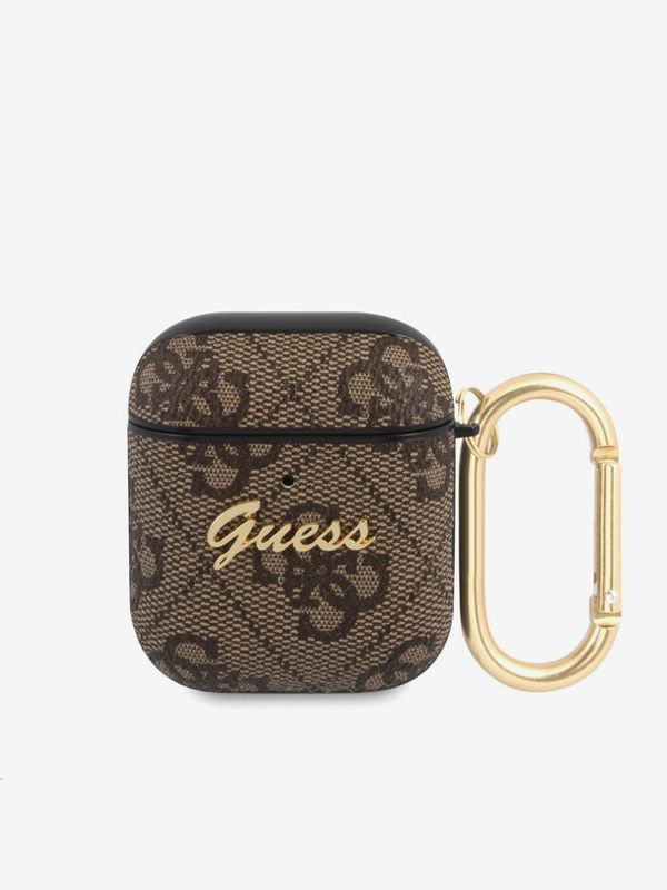 Guess Guess 4G Script PC/PU Airpods 1/2 Brown Ovitek Vijolična