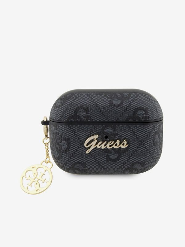 Guess Guess 4G Script PC/PU Charm AirPods Pro 2 Black Ovitek Vijolična