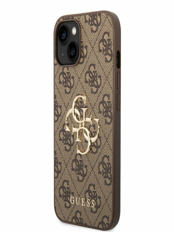 Guess Guess PU 4G Metal Logo iPhone 14 Plus Brown Ovitek za telefon Vijolična