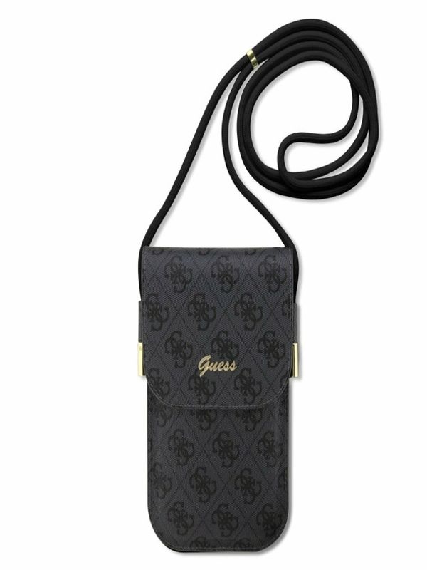 Guess Guess PU 4G Metal Logo Script Black Ovitek za telefon Vijolična