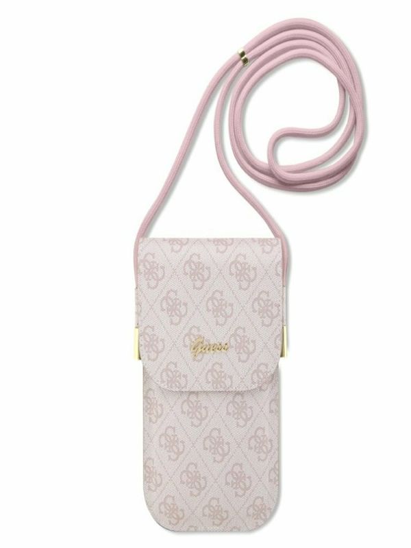 Guess Guess PU 4G Metal Logo Script Pink Ovitek za telefon Vijolična