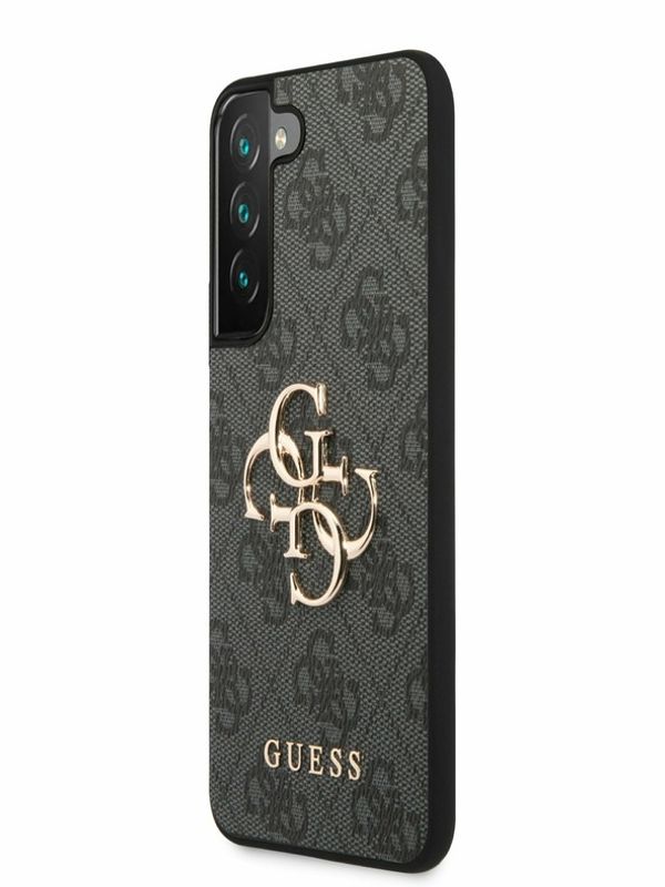 Guess Guess PU 4G Metal Logo Zadní Kryt pro Samsung Galaxy S23 Grey Ovitek za telefon Vijolična