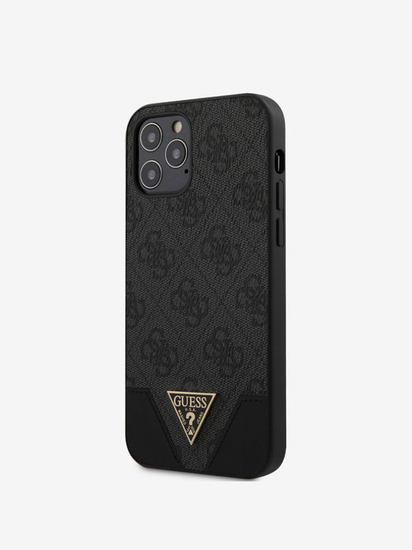 Guess Guess PU 4G Triangle Zadní Kryt pro iPhone 12/12 Pro 6.1 Grey Ovitek za telefon Vijolična