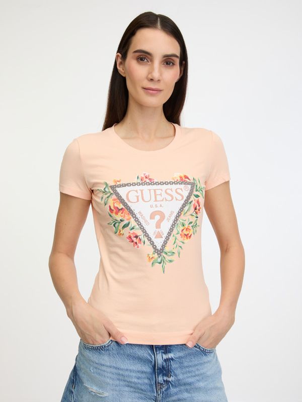 Guess Guess Triangle Flowers Majica Oranžna